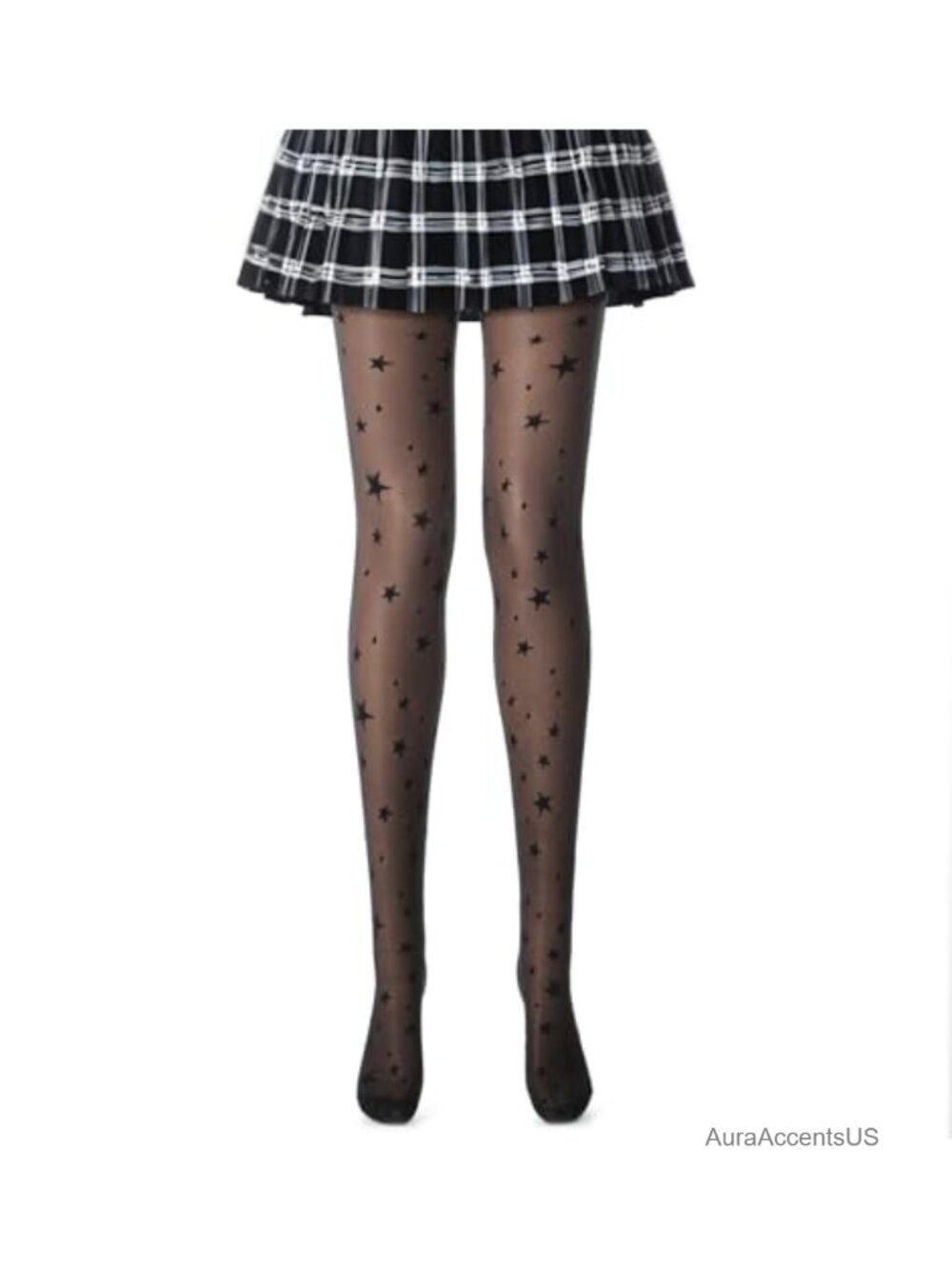 Women Star Patterned Sheer Tights Nylon Snag Resistant 40 Denier One Size